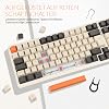 Rii Mechanical Keyboard Wireless Gaming Retro Keyboard Bluetooth Tri-Mode Keyboard 75% with QWERTZ Beige/Grey/Orange Tri-Colour Keyboard (BT5.0 + 2.4GHz + Cable)