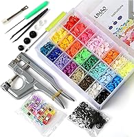Vista 1 de LIHAO Juego de broches y alicates a presión, 375 juegos de botones de plástico T5 para coser y manualidades