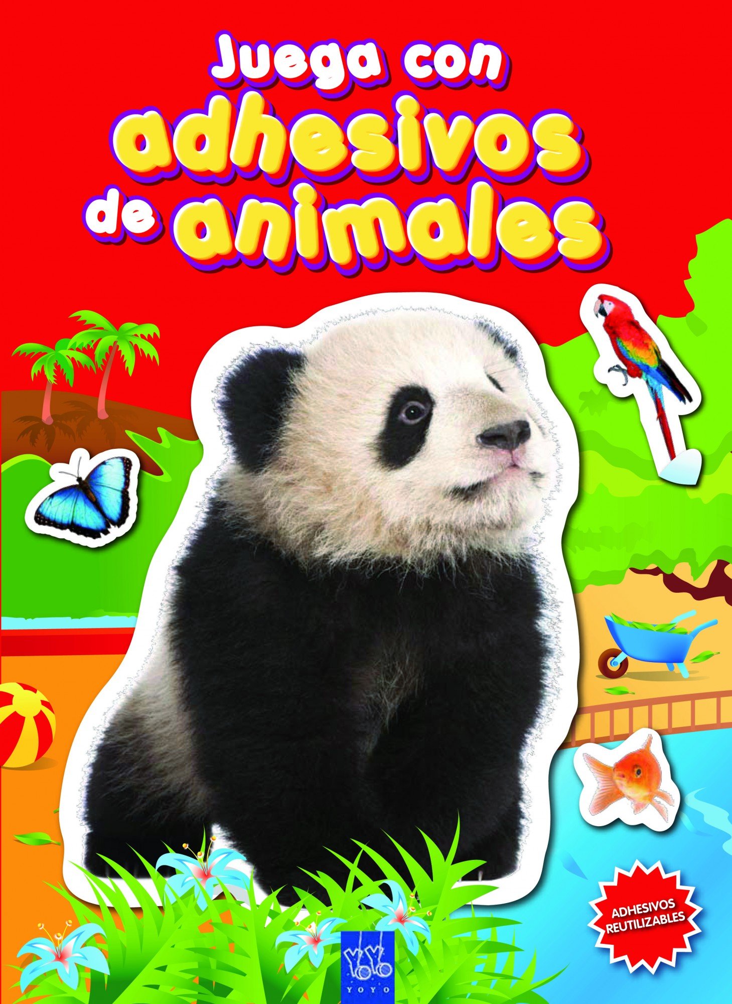 Juega con adhesivos de animales (rojo)