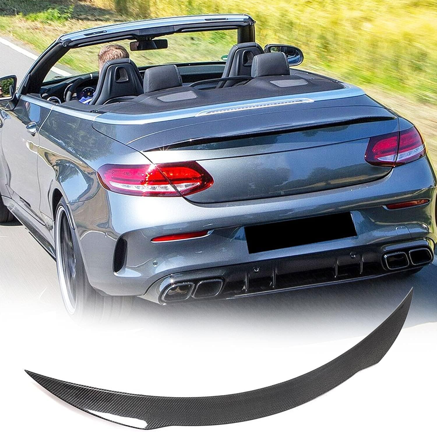 Real Carbon Fiber Trunk Spoiler Fits for Mercedes Benz C Class W205 A205 C43 C63 AMG Convertible 2Door 2015-2020 Factory Outlet CF Rear Boot Lid Highkick Tail Wing lip
