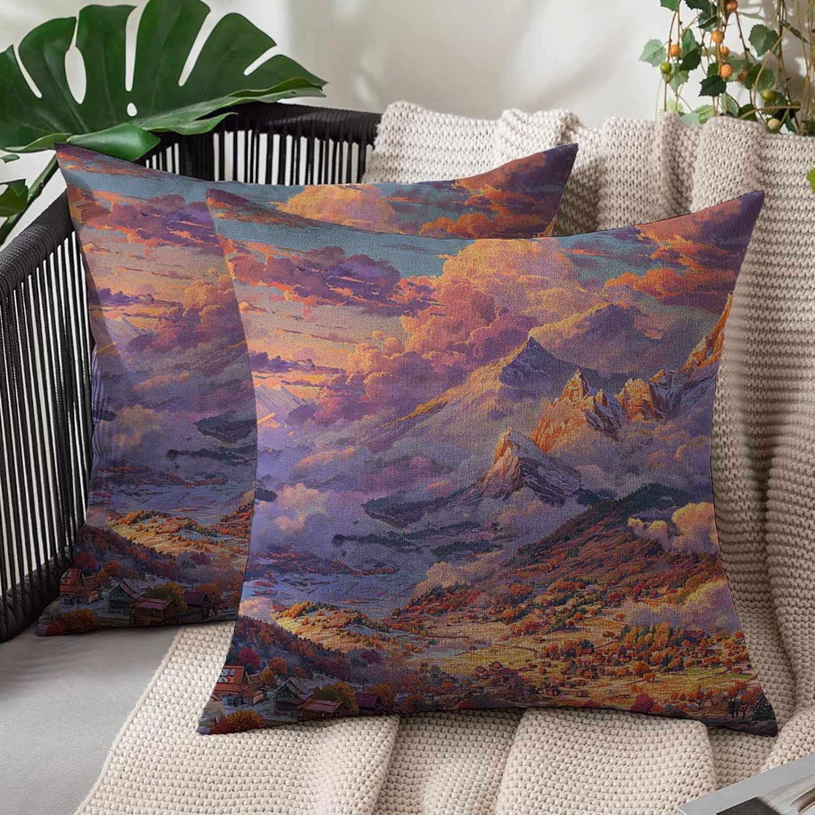 Taie d'oreiller imperméable 55x55 cm pour coussin canapé salon et jardin extérieur