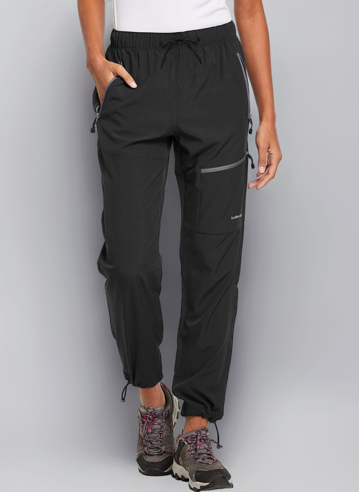 baleaf Hiking Cargo Trousers Womens Lightweight Quick Dry Water-Resistant Walking Pants with Zip Pockets UPF 50+ UV Protection