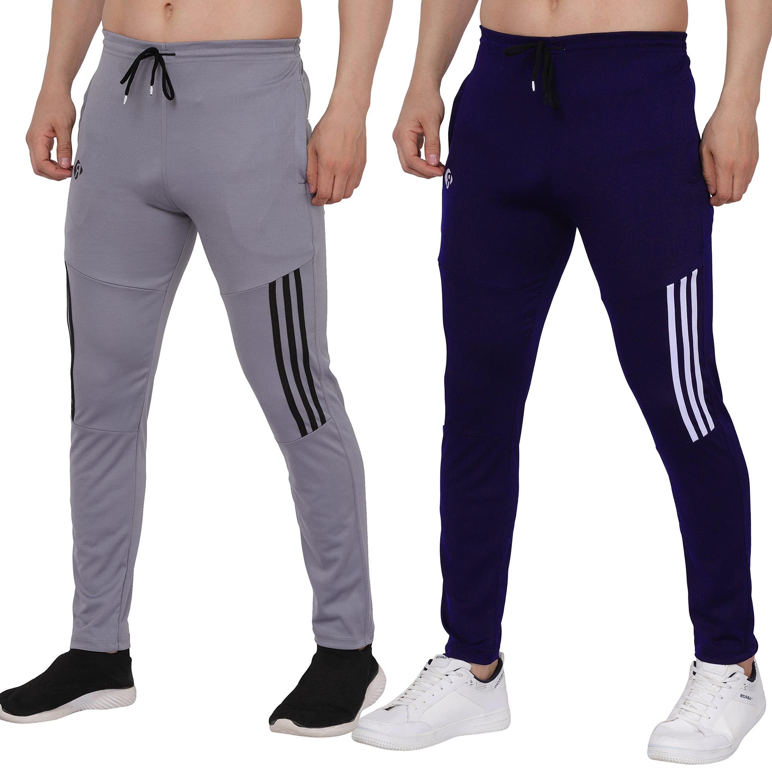riksaw Track Pants for Mens/Joggers for Mens/Mens Lower Polyester with Two Side Zipper Pockets for Gym, Yoga, Exercise, Morning Walk, Sports (Pack of 2 Piece Only)-picture-13