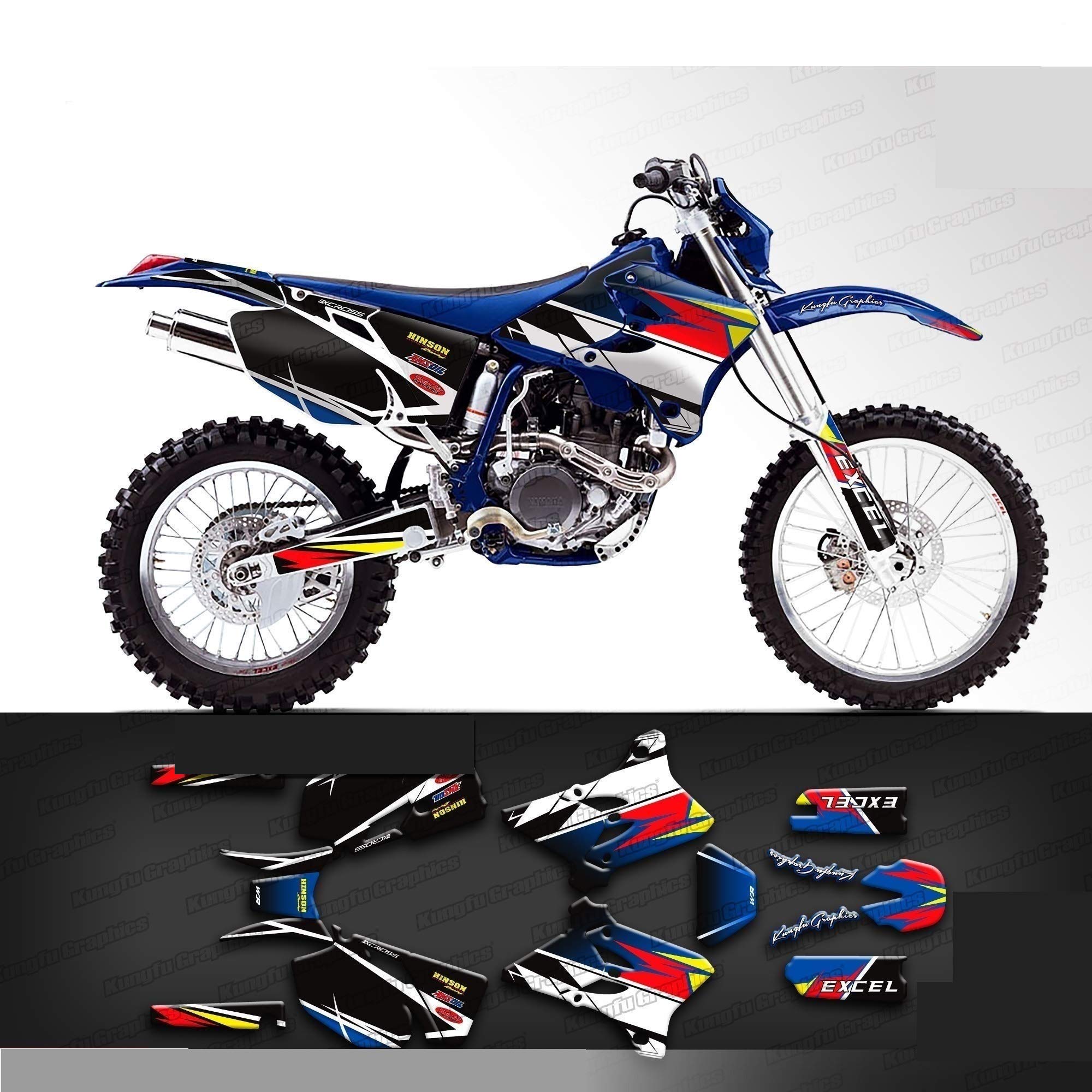 Graphics decal kit モトクロスグラフィックスヤマハ0304 YZF 250 450ダートバイクデカールYZ250F