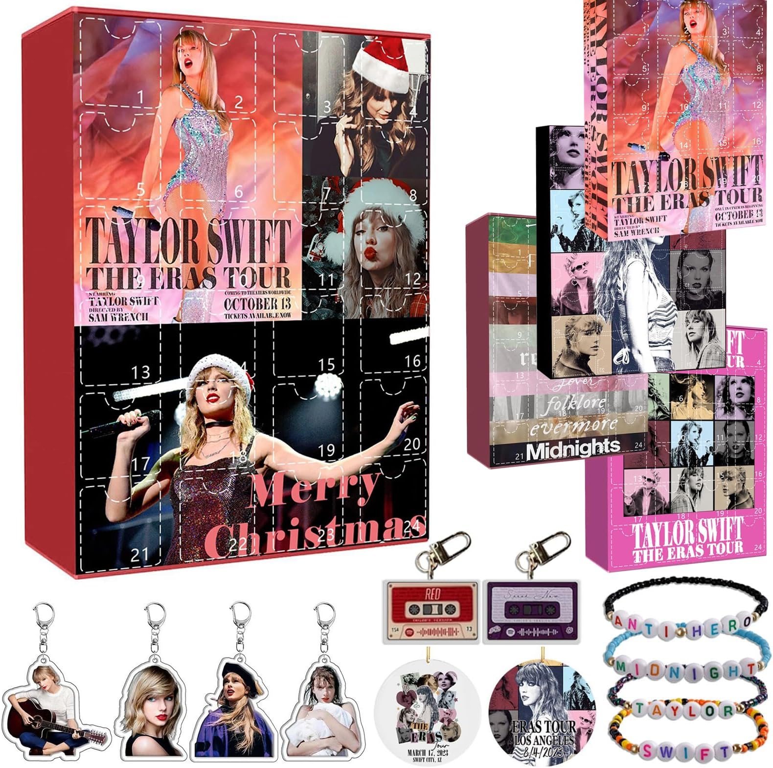 Taylor Advent Calendar Christmas Holiday Birthday Countdown Calendar with 24 Gifts for Kids Adults Fans