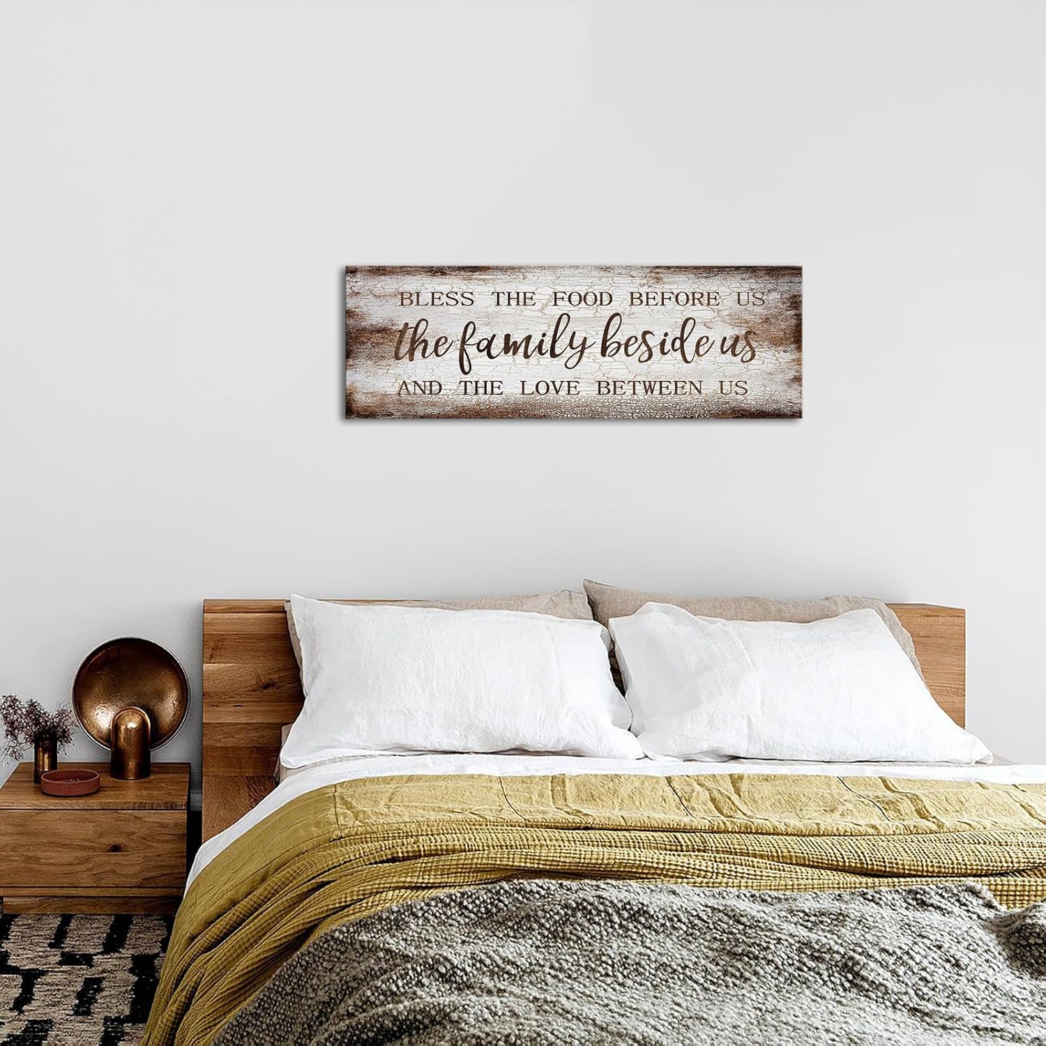 iKNOW FOTO Home Inspirational Blessed Canvas Wall Art Motivational Family Prints Signs Framed Retro Artwork Decoration Wall Pictures for Bedroom, Living Room & Home Wall Decor 12x36 Inches - Image 5