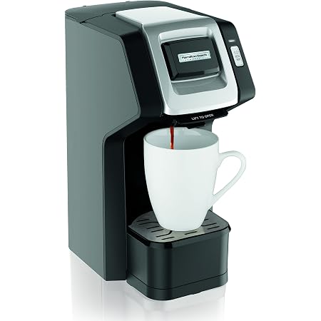 Amazon.com: Hamilton Beach FlexBrew Cafetera de una sola porción, compatible  con cápsulas K-Cup y tierras, negro y café, té, sidra, capuchino y tazas de  chocolate caliente de una porción para Keurig K