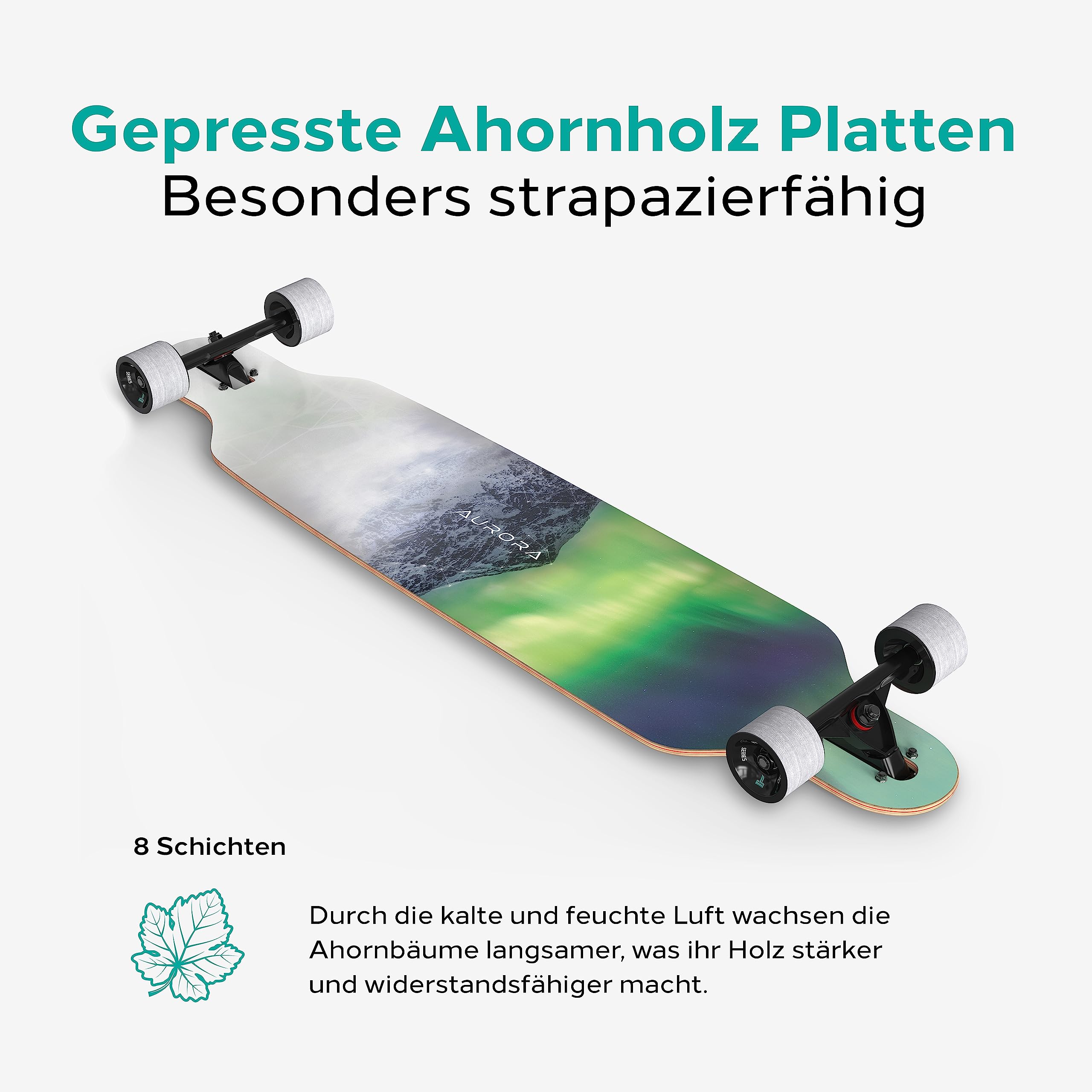Longboard [oferta de verano] – Longboard adultos y jóvenes – Optimizado hasta el más mínimo detalle para aventuras inolvidables en la tabla larga
