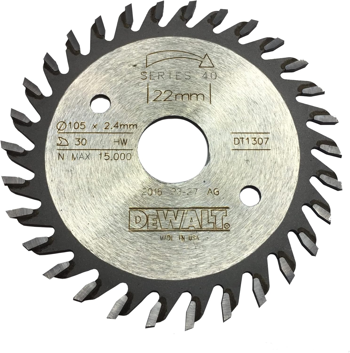 Dewalt DT1307QZ 102 x 22 mm Extreme Biscuit Jointer Blade with 30 Teeth