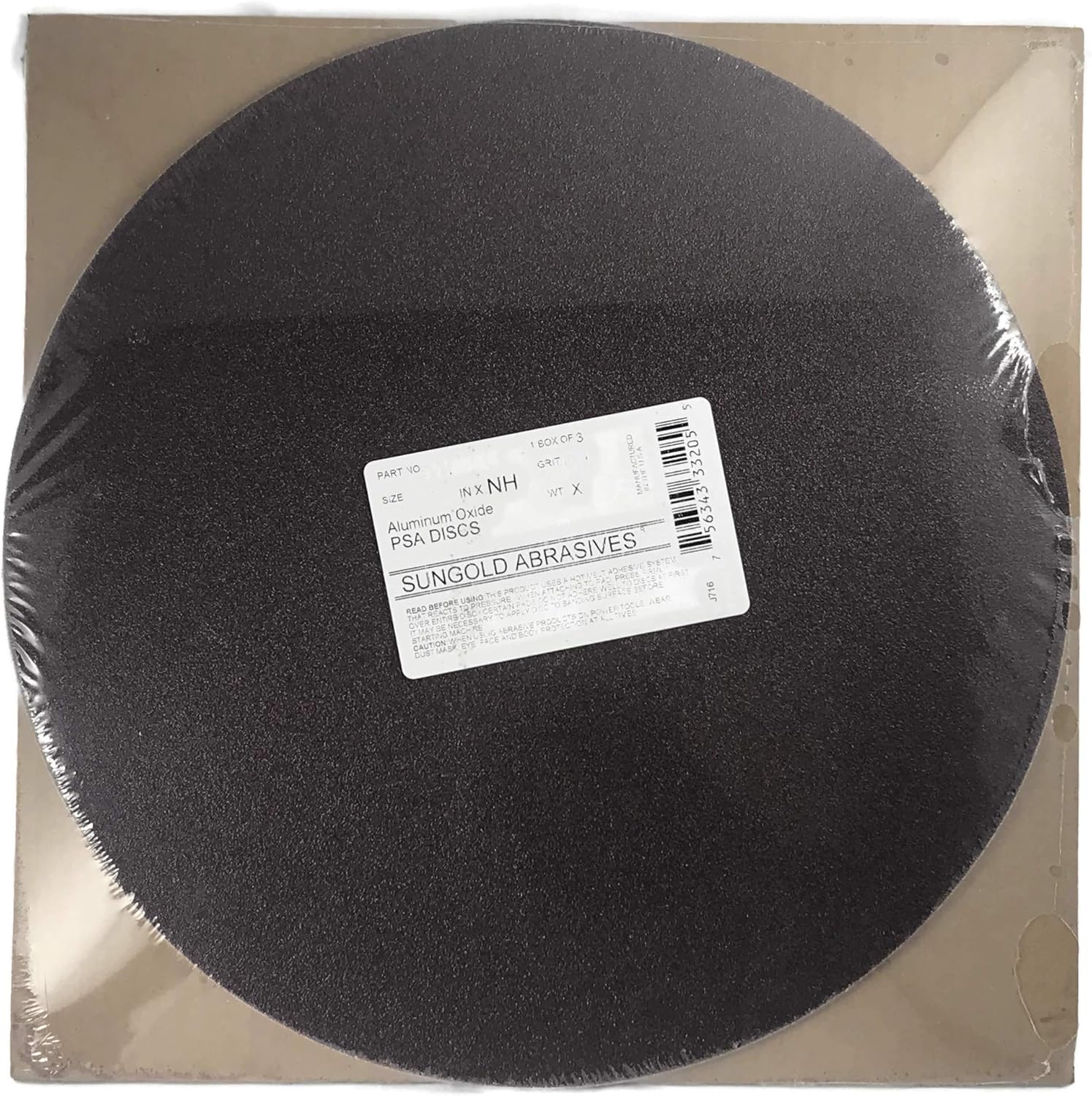 Sungold Abrasives 336077 100 Grit 6" X -Weight Cloth Premium Industrial Aluminum Oxide Psa Stick-On Sanding Discs For Stationary Sanders, 10 Sanding Discs/Pack - Power Sander Accessories - 