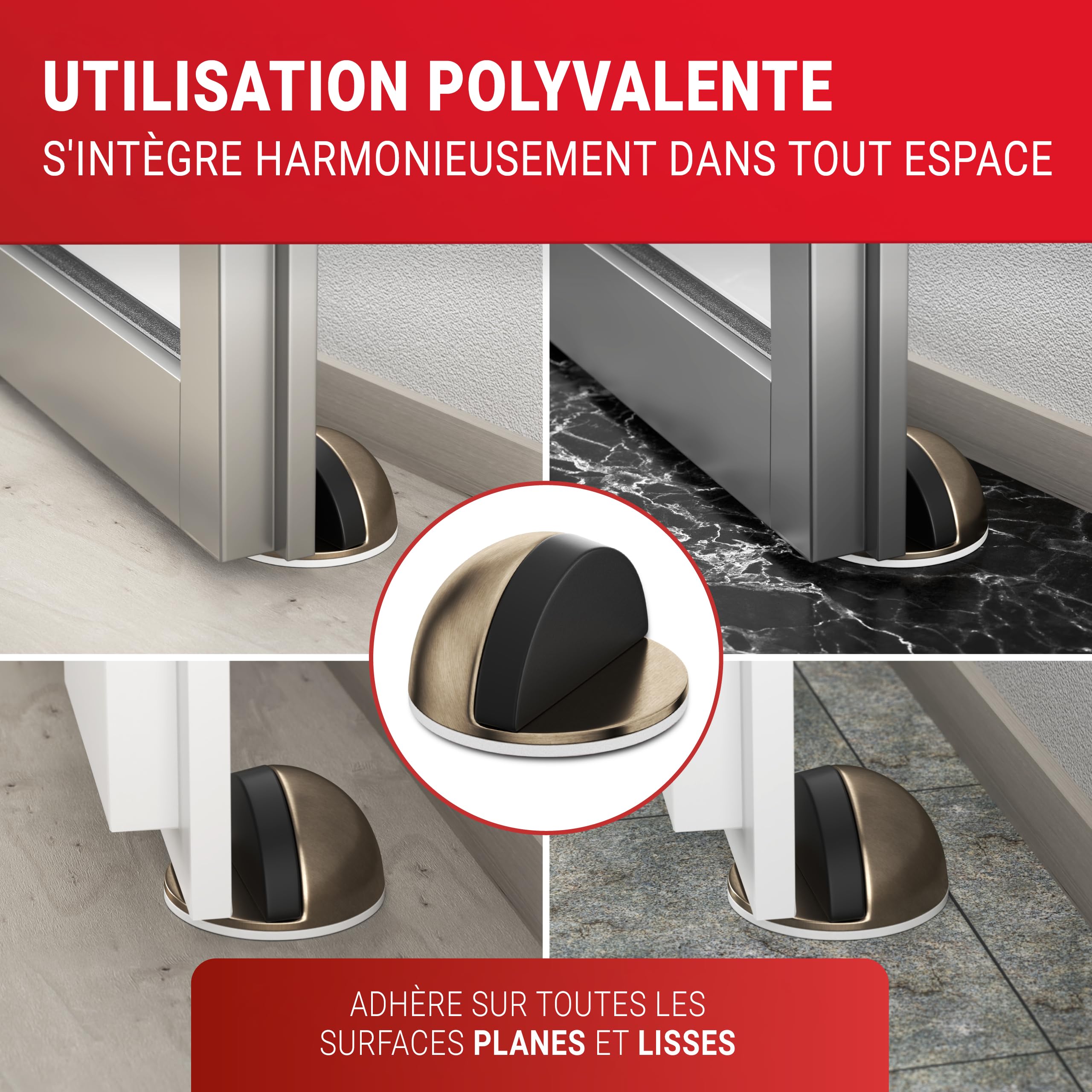 LouMaxx - Butée De Porte Autocollante, Transparente Et Semi-circulaire