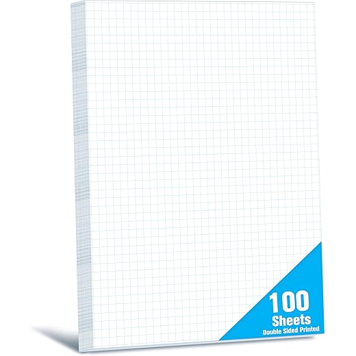 Graph Paper 100 Sheets Double-sided 4x4