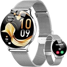 Women's Smart Watch, 1.32 inch AMOLED Smartwatch with Voice Assistant, Sleep Monitor, Pedometer, Heart Rate Monitor, 120+ Sports Modes Smart Watch with Calls and Notification, IP68 for Android iOS