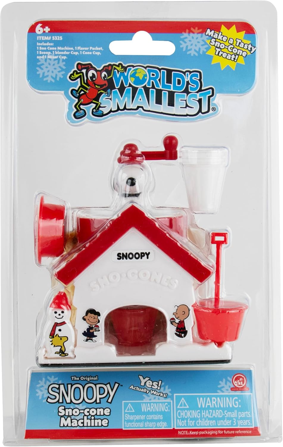 World’s Smallest Snoopy SNO-Cone Machine, Mini Ice Shaver & SNO-Cone Maker, Makes Single-Serve Mini SNO-Cones, Recommended for Ages 6+ (Official Peanuts® Product)