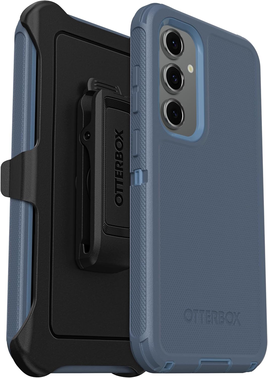 OtterBox Samsung Galaxy S24 FE (Only) Defender Series Case - Baby Blue Jeans (Blue) - Holster Clip Included, Rugged & Durable, with Port Protection, Microbial Defense Protection, Non-Retail Packaging