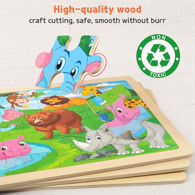 SYNARRY Puzzles de Madera para Niños 4-8 años 6 Packs 60 Piezas miniatura 6