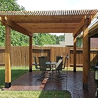 Vista 7 de 4x4 Base de poste de 4 piezas, (Tamaño interno 3.5"x3.5") Soporte de poste de valla de madera para pérgola, anclaje de poste recubierto en polvo