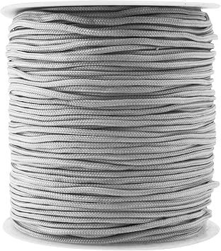 Mandala Crafts 1.8mm Gray Blind Strings Lift Shade Cord - 109 Yards Braided Nylon Cord for Roman Shades, Curtain String, and Blinds Repair or Replacement
