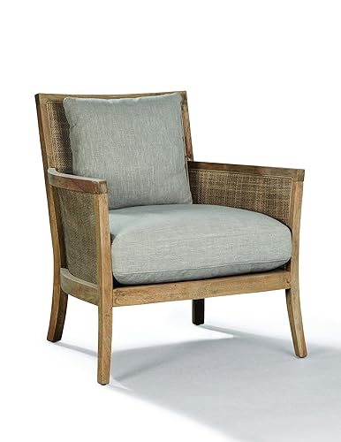 Wood Trim and Cane Chair with Loose Cushions