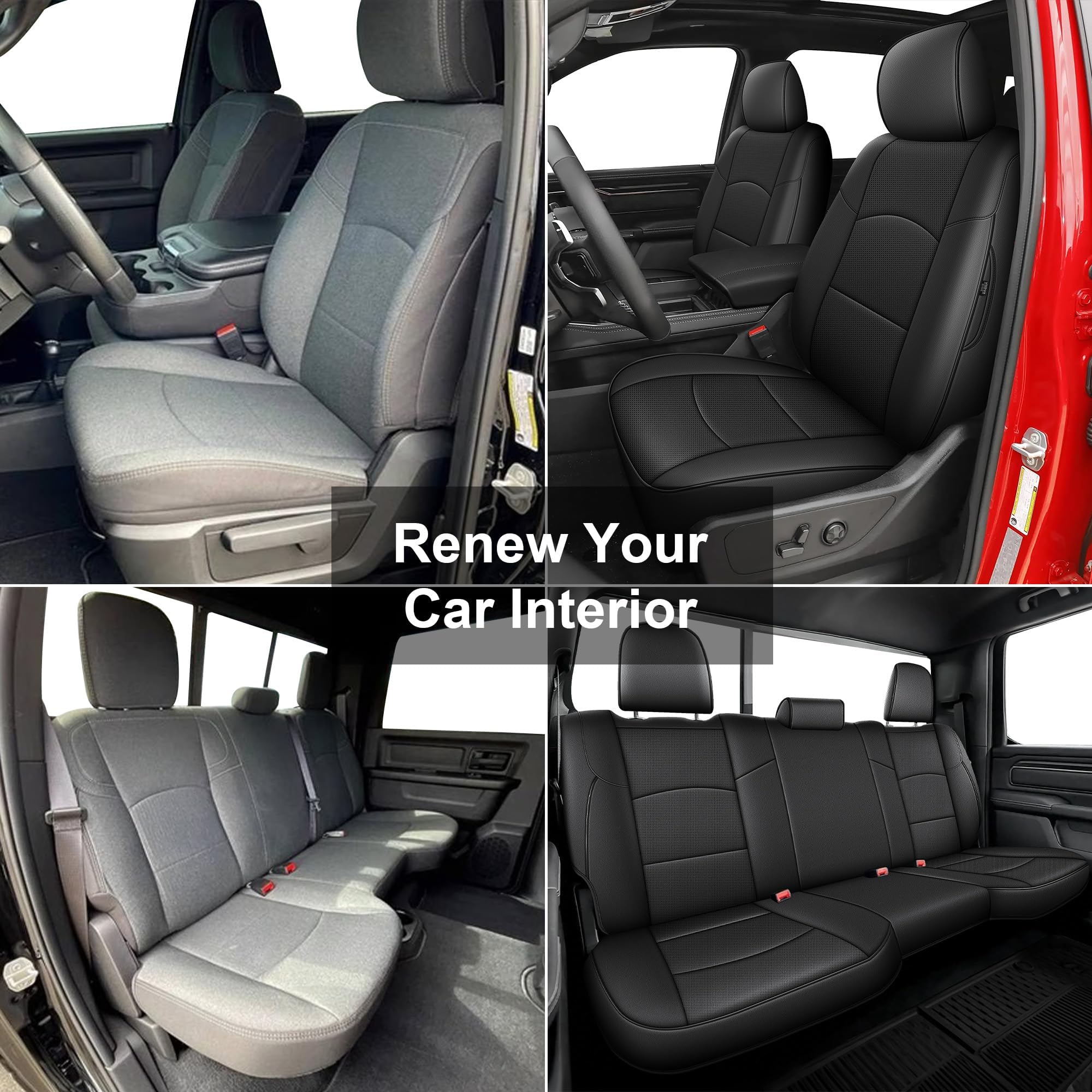 AOMSAZTO Seat Covers for Ram 2500 2019 2020 2021 2022 2023 2024 2025 2026 Custom Fit Car Seat — view 8