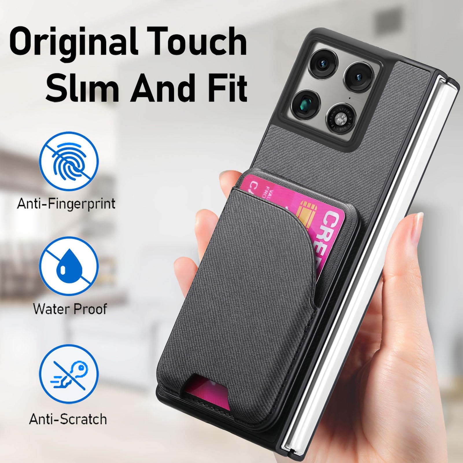 CCSmall Custodia a portafoglio per Motorola Moto Razr Fold 2026 NZ nera
