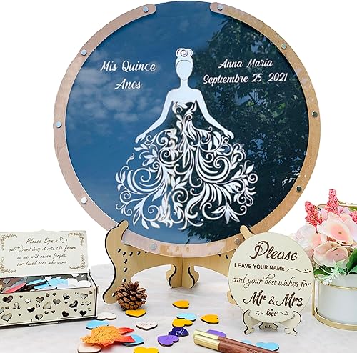 Miniatura 1 de Sweet 15 Guest book Personalized Mis Quince Guest book Alternative Gift For Daughter Sweet 16 Guest Book Quinceanera Circle Dropbox Guest Book