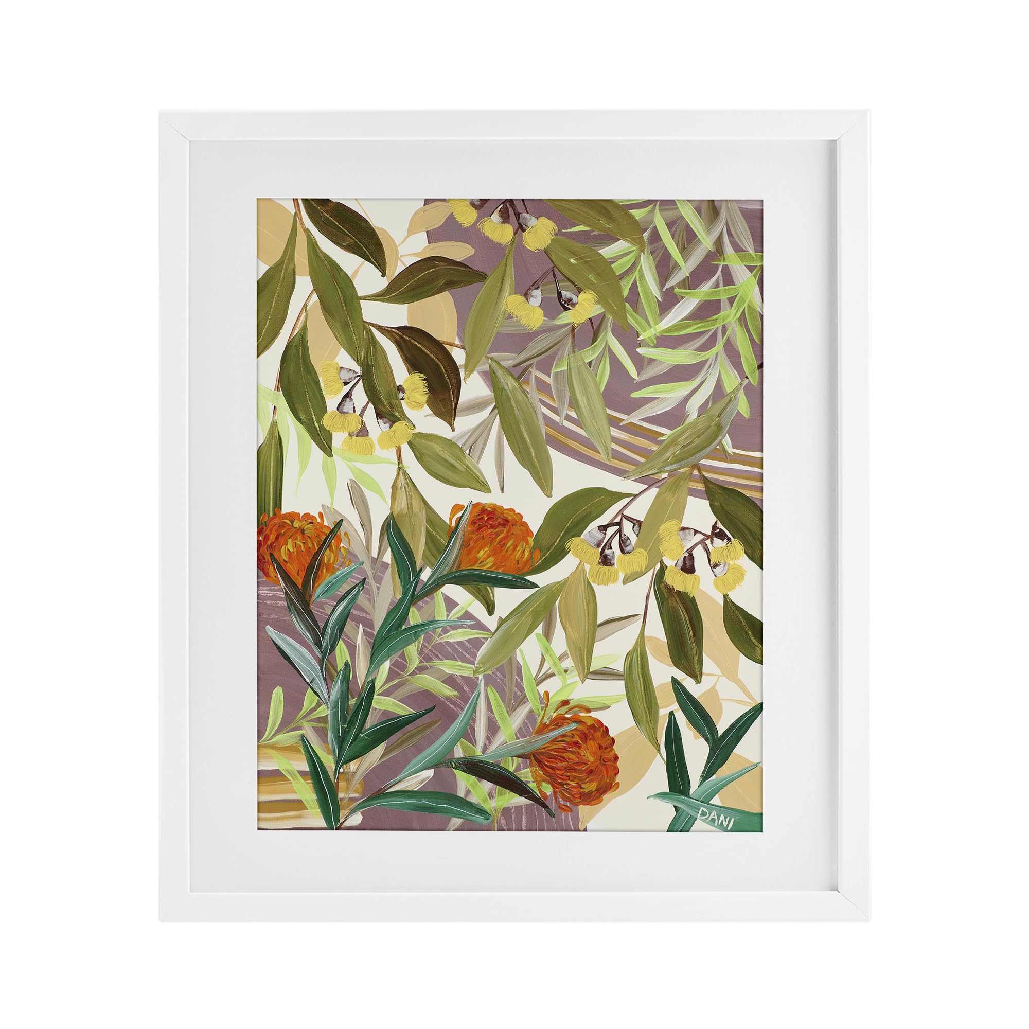 Stupell Industries Coastal White (Textured) Floral Landscape Botanical, 17 X 21 Inch Framed Print Under Glass