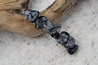 Snowflake Obsidian Stone French Barrette Hair Clip