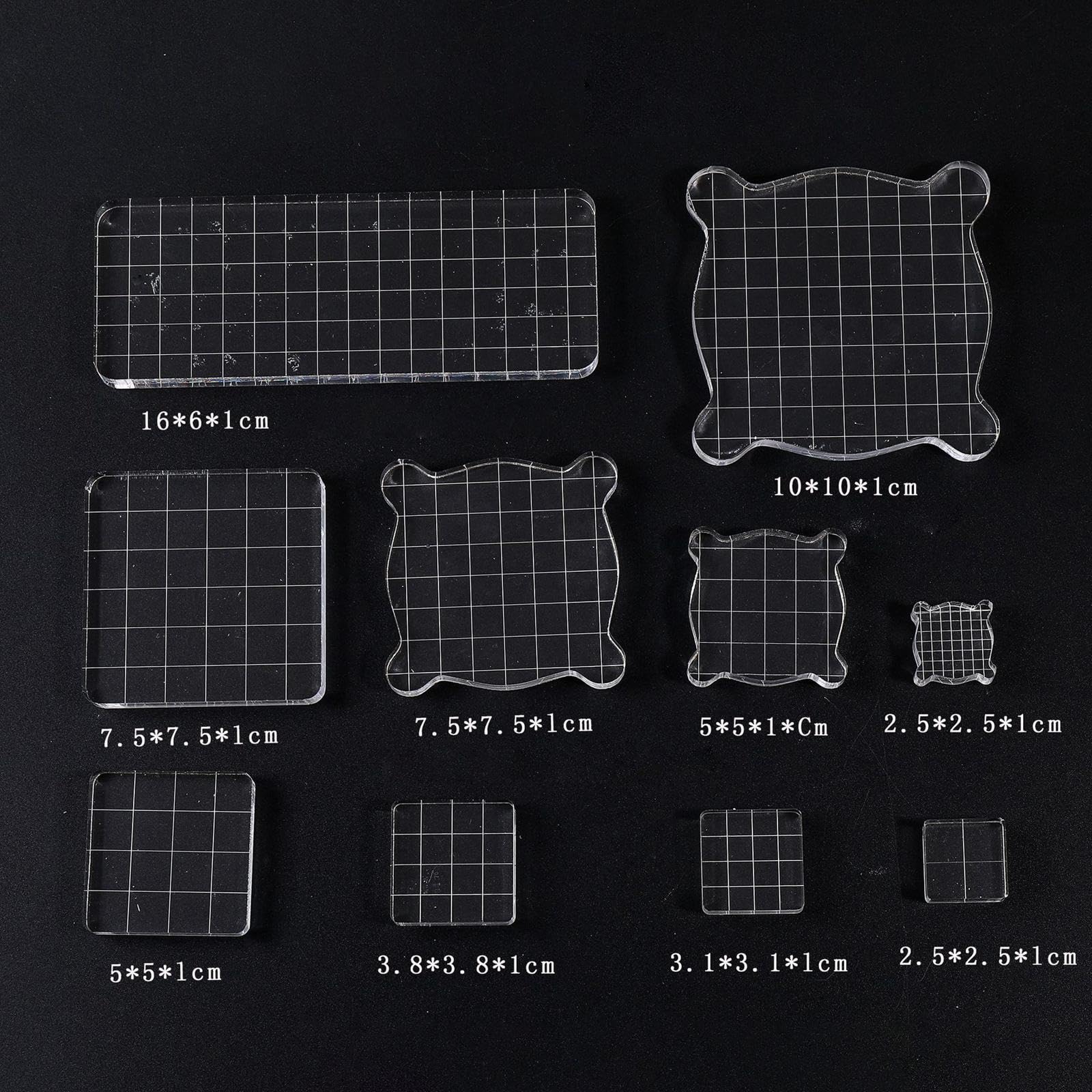 predolo 10 Bloques de Sellos acrílicos para Scrapbooking, Decorativos, multifuncionales, tamaños, Accesorios para Hacer Tarjetas, Transparentes.