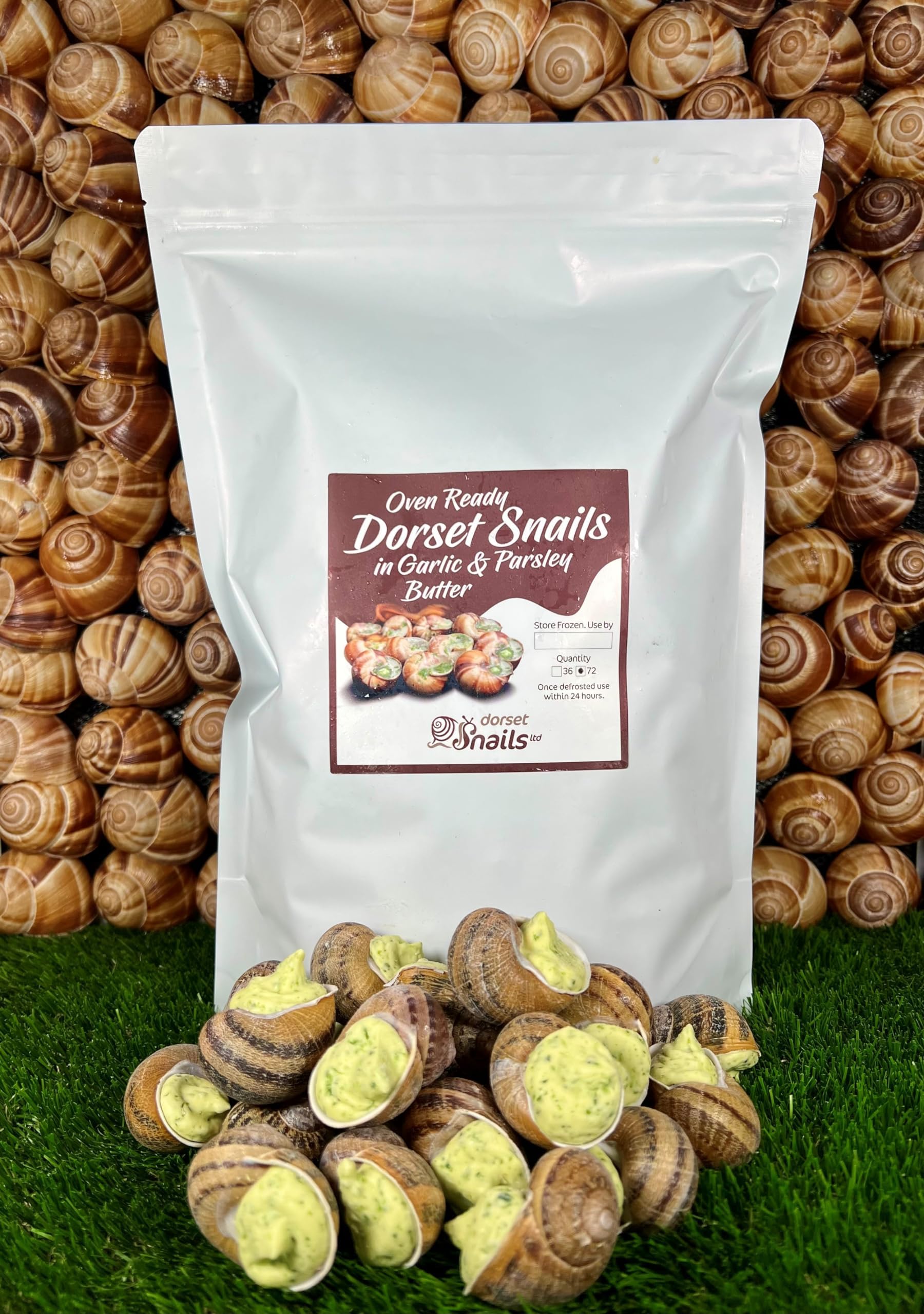 72 Oven-ready Dorset Snails (Escargot) with Garlic & Parsley Butter