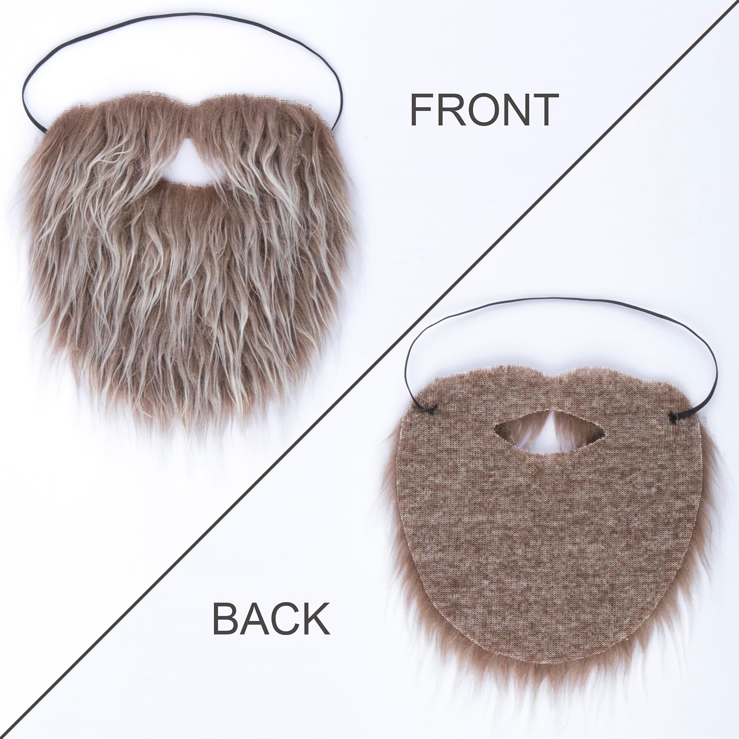 Yan Dream Men Fake Beard with Elastic Band Easy Wear Fake Mustache Adult Facial Hair Accessory for Cosplay Party - Image 3