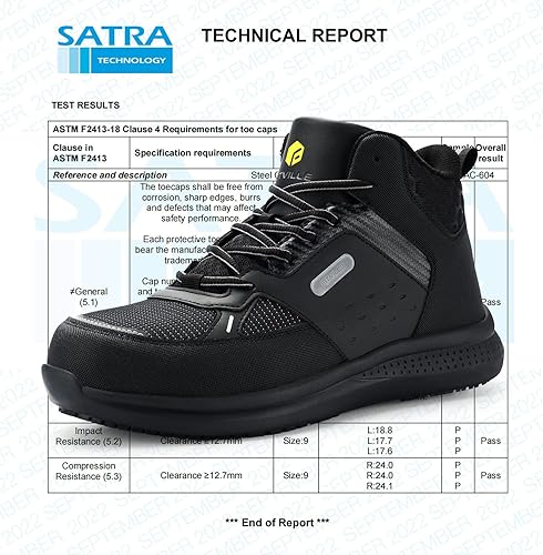 Miniatura 2 de FitVille Botas de trabajo anchas para hombre, puntera compuesta, zapatos de seguridad para el trabajo, botas de trabajo antideslizantes,