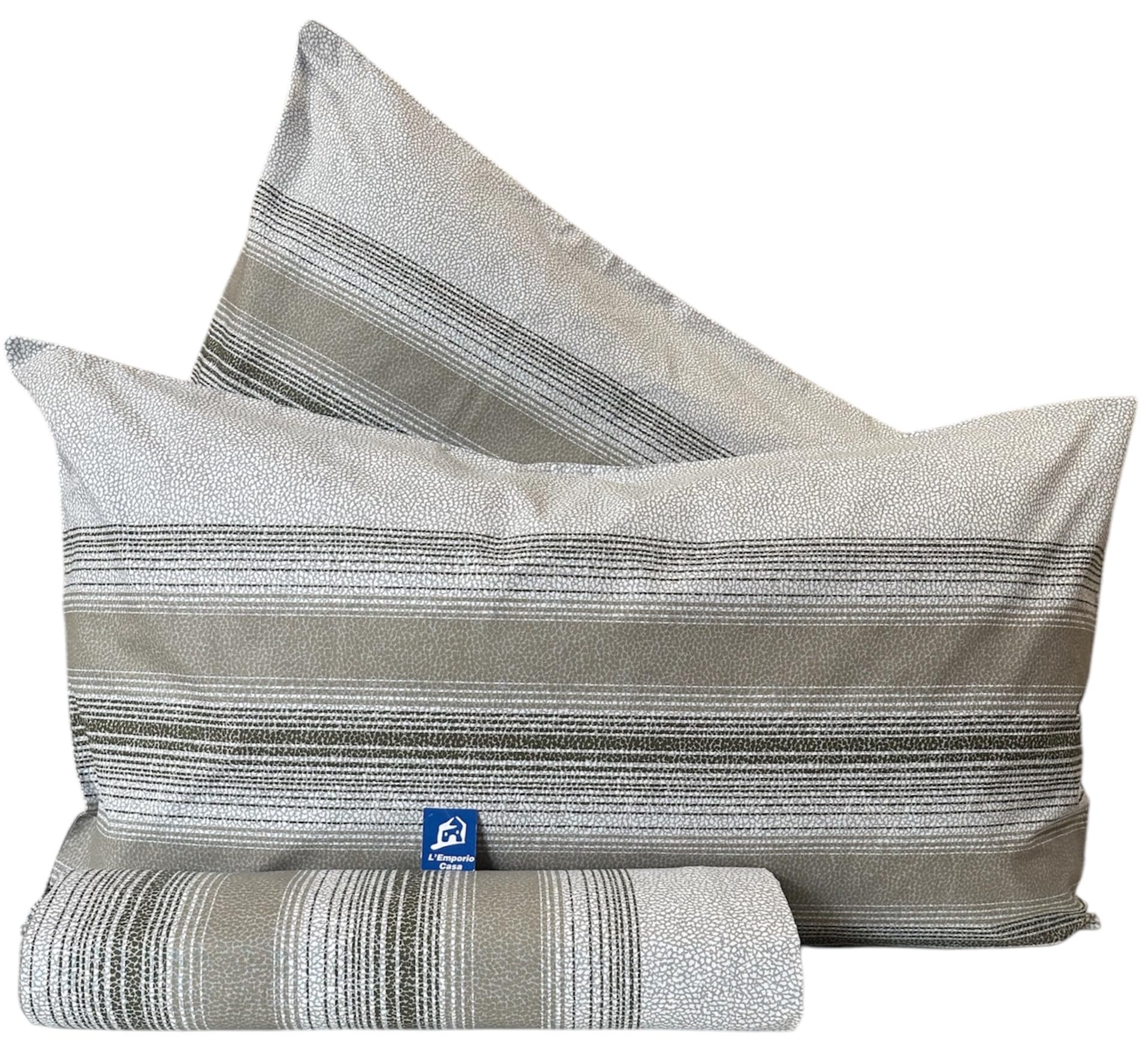 L'Emporio Casa Set Completo Lenzuola Matrimoniale Chloè, 100% Cotone Italiano, Effetto Setato (Creò Beige)