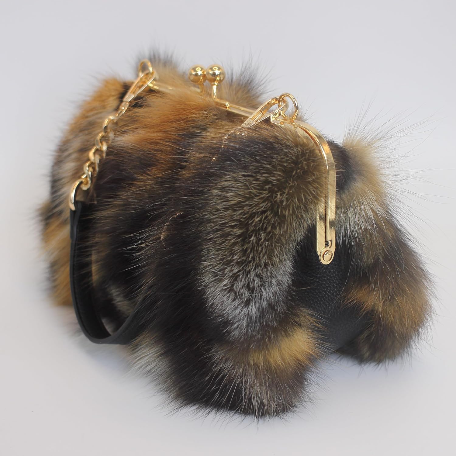 Luxurious Fashion Natural Fox Fur with Hair Handbag for Women and Ladies - Image 4