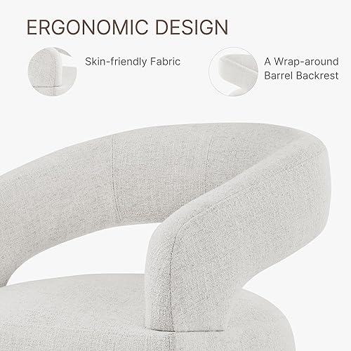 Miniatura 5 de Sillas de comedor tapizadas con ruedas, moderno sillón lateral de barril con rodillos para comedor, dormitorio, sala de estar, sala de lectura,