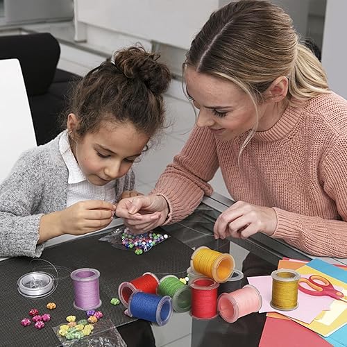 Miniatura 6 de XCRUI Cuerda de nailon de 0.031 in, 109 yardas, 10 rollos de hilo de cuentas para fabricación de joyas, pulseras trenzadas, cuentas, collares,