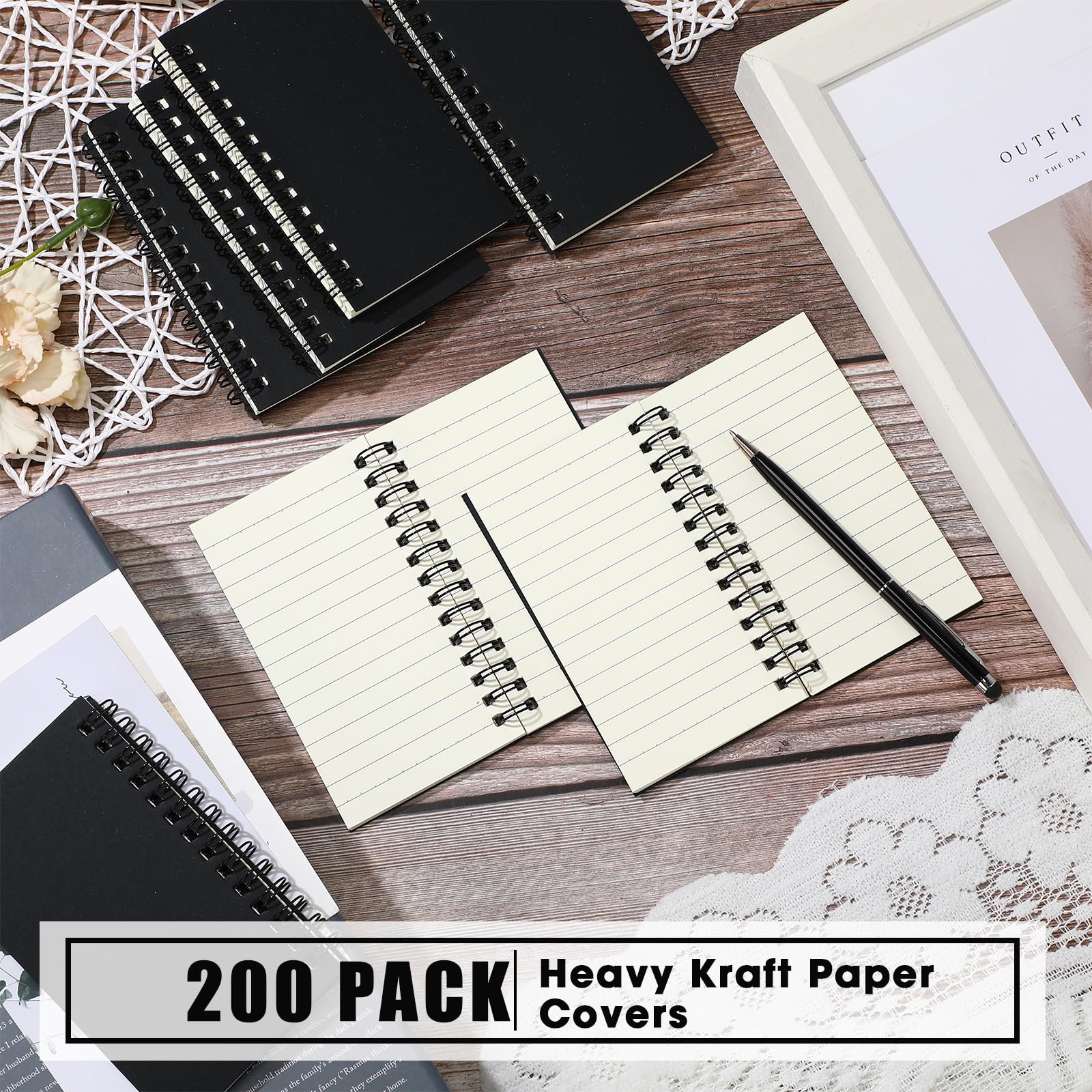 Jutom 200 cuadernos pequeños en espiral de 3 x 5 pulgadas, cuadernos de bolsillo rayados universitarios, mini blocs de notas, cuaderno de bocetos para escuela, oficina, regalos de agradecimiento a