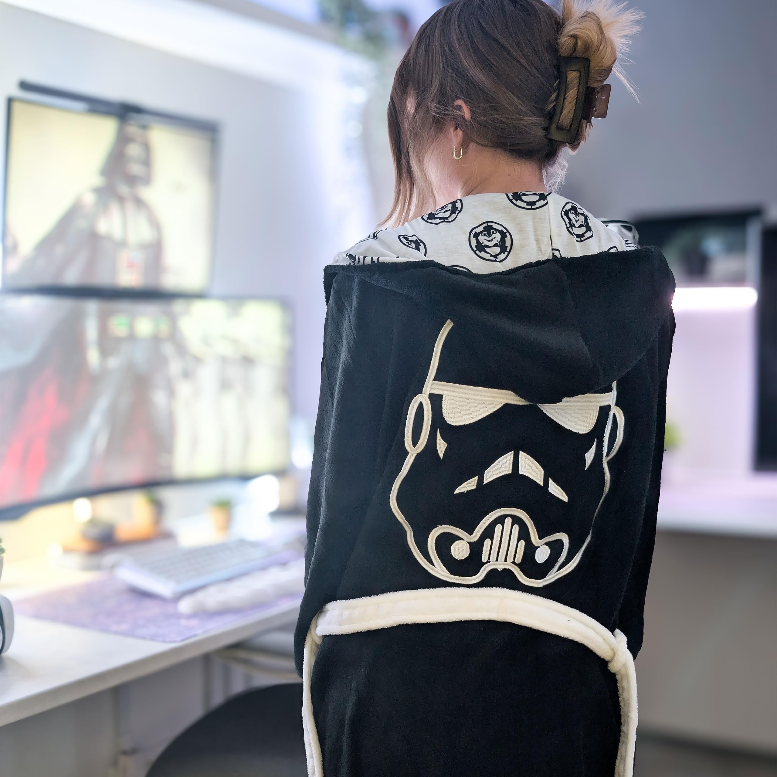 Elbenwald Star Wars - szlafrok kąpielowy 110 cm - 140 cm z kieszeniami, wielokolorowy, dla dorosłych, uniseks