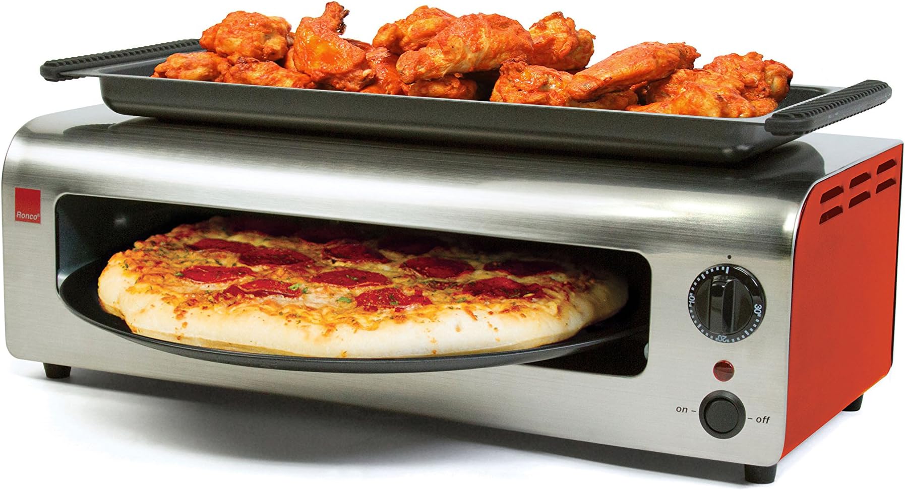 Ronco Pizza & More, Red/Stainless