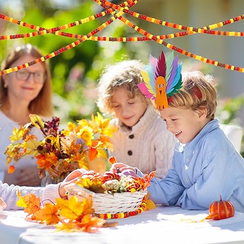 Miniatura 7 de Whaline 2000 cuentas de plástico para otoño, cuentas para manualidades, cuentas surtidas, cuentas para bricolaje, rojo, marrón, amarillo, naranja,