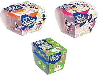 Ziploc 【限定デザイン】ジップロック セット スクリューロック473ml 1個入&スクリューロック730ml 1個入&コンテナー 長方形480ml&820ml 各1個入