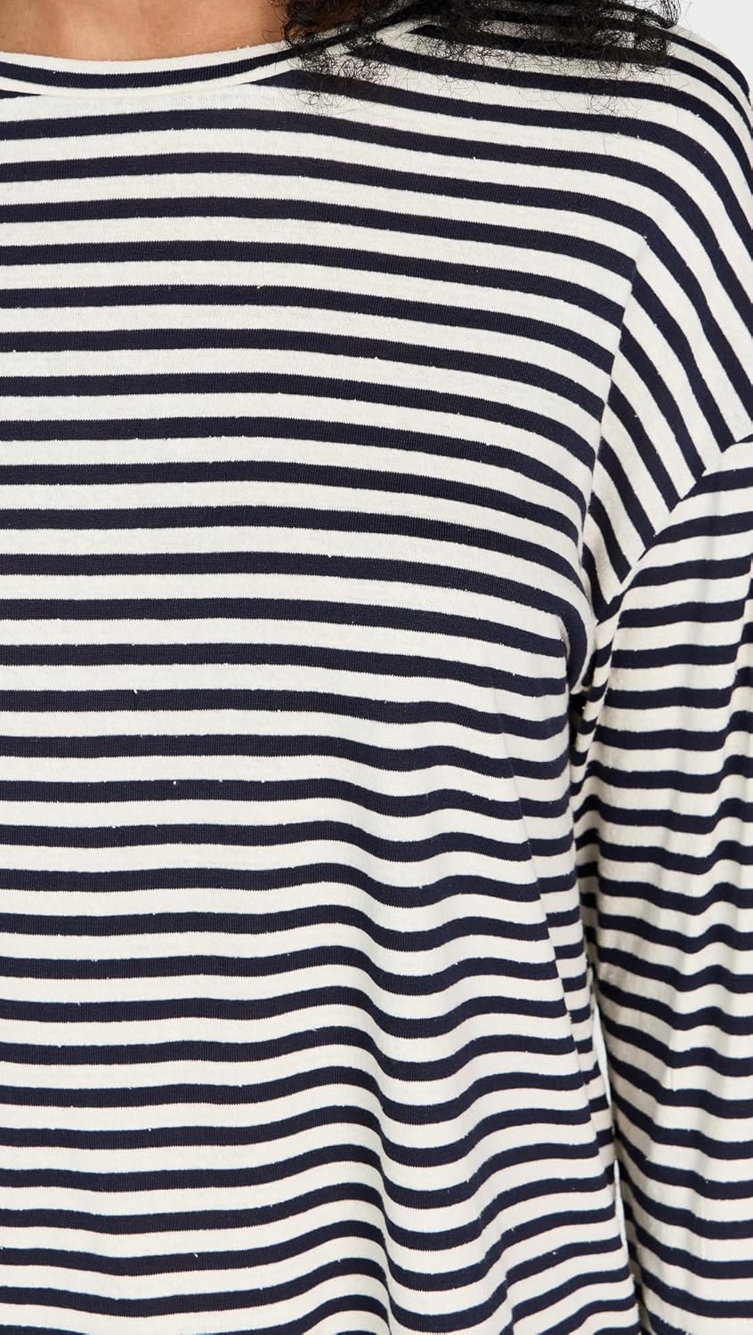 Vince Women's Striped Long Sleeve Drop Shoulder Top - Image 6