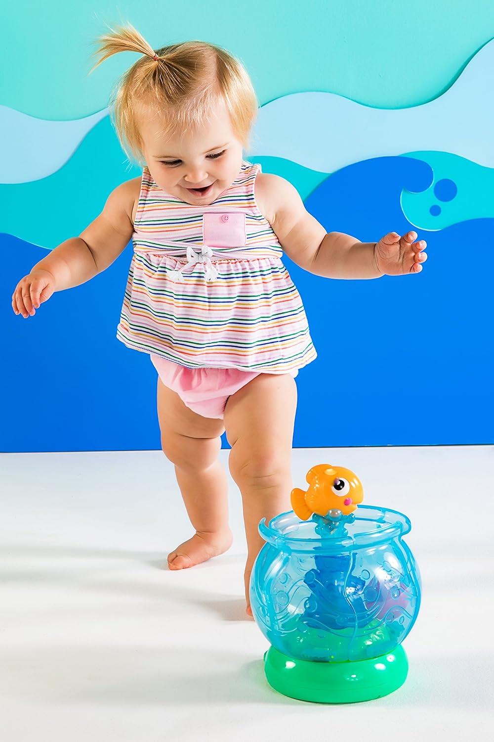 Bright Starts Funny Fishbowl Ball Popper Musical Activity Toy with Lights, Ages 12 Months+