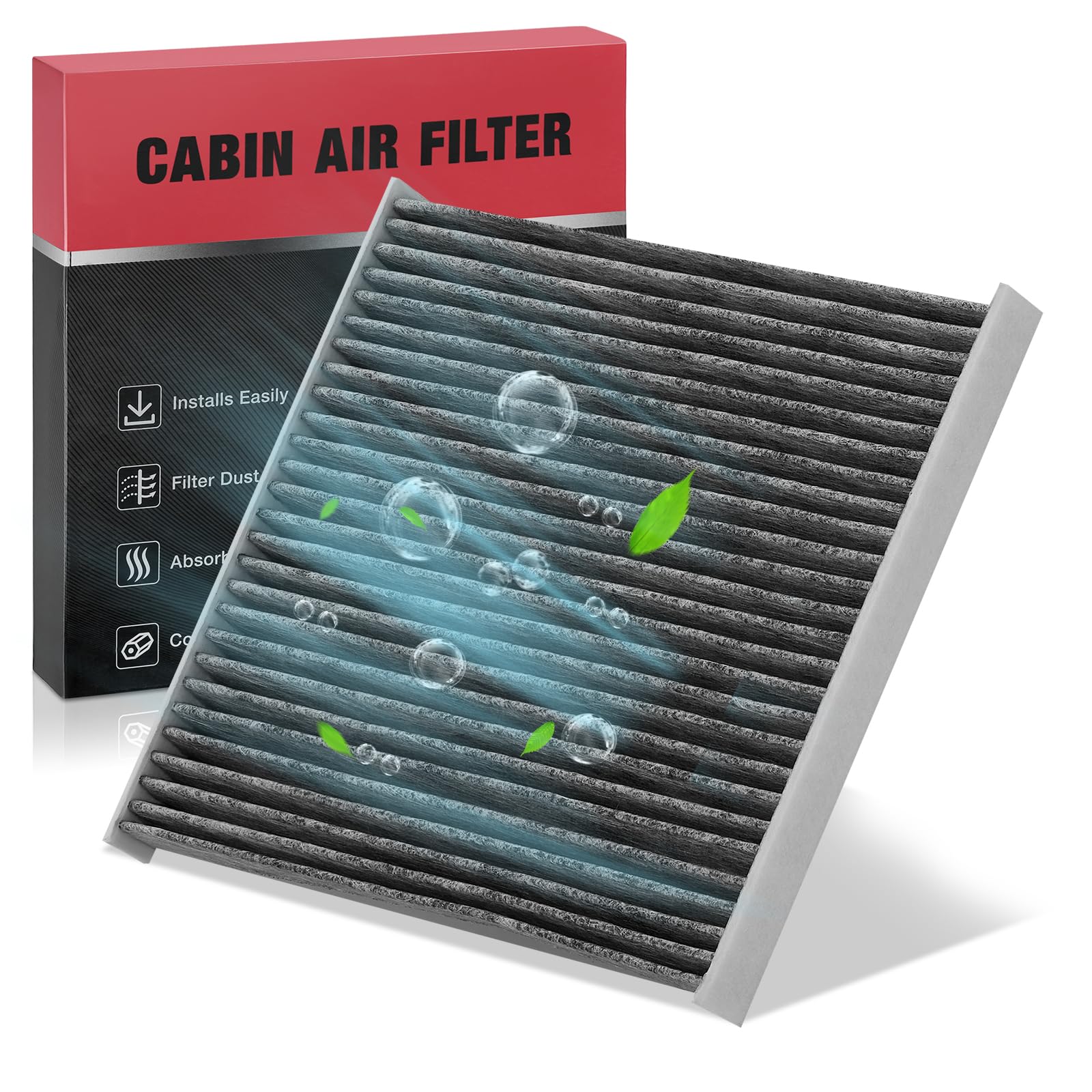 BDFHYK Cabin Air Filter with Activated Carbon Compatible with Chrysler 200 2015-2017, Compatible with Jeep Cherokee 2014-2018, Replace# CF12000, 68223044AAGlobal Recycled StandardGlobal Recycled StandardGlobal Recycled Standard
