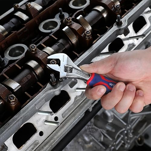 Miniatura 6 de WORKPRO Juego de llaves ajustables de 3 piezas, llave de mandíbula ancha Cr-V con agarre antideslizante de goma, 6 pulgadas, 8 pulgadas, 10 pulgadas