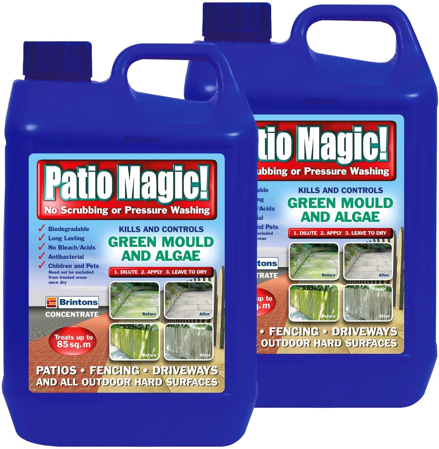 Brintons Patio Magic Concentrated Mould, Algae and Moss Cleaner (2 x 5