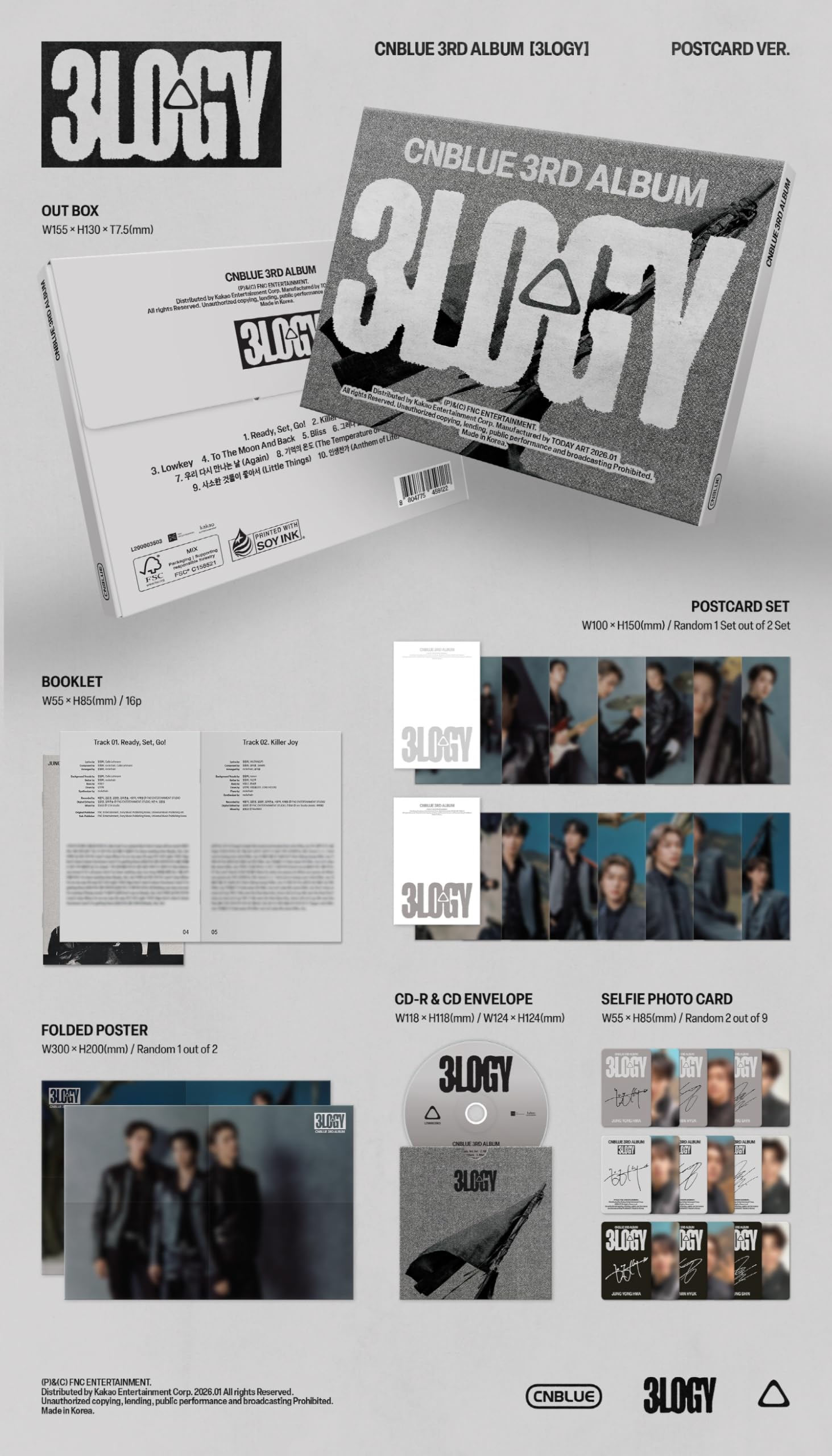 Amazon.co.jp: CNBLUE 3LOGY 3rd Album Postcard Version Outbox+CD+