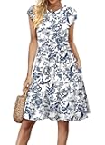 Summer Dresses for Women 2025 Cap Sleeve Casual Sundresses Floral Tiered Swing Babydoll Vacation Mini Dress