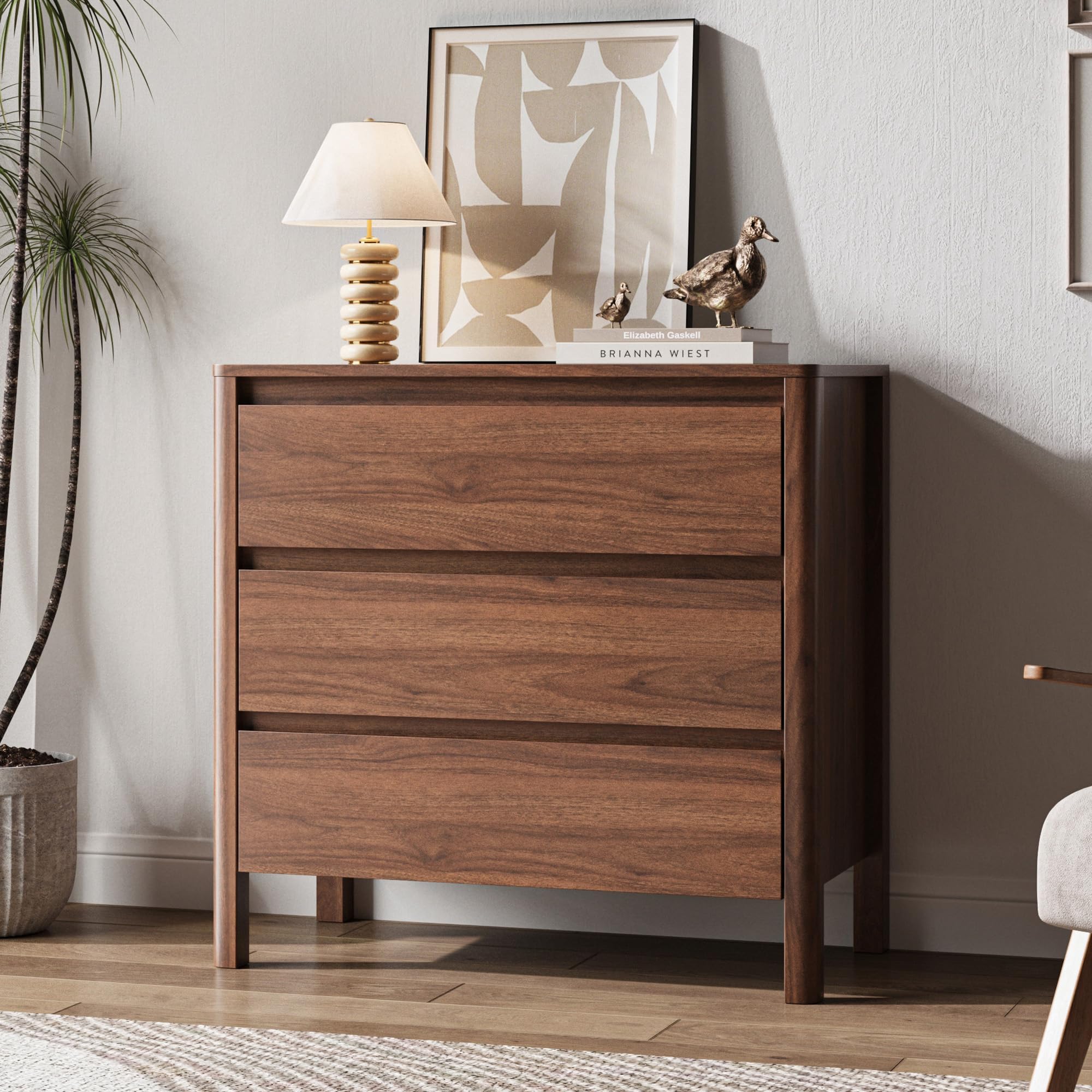 MAISONARIA Walnut Dresser with Hidden Handles