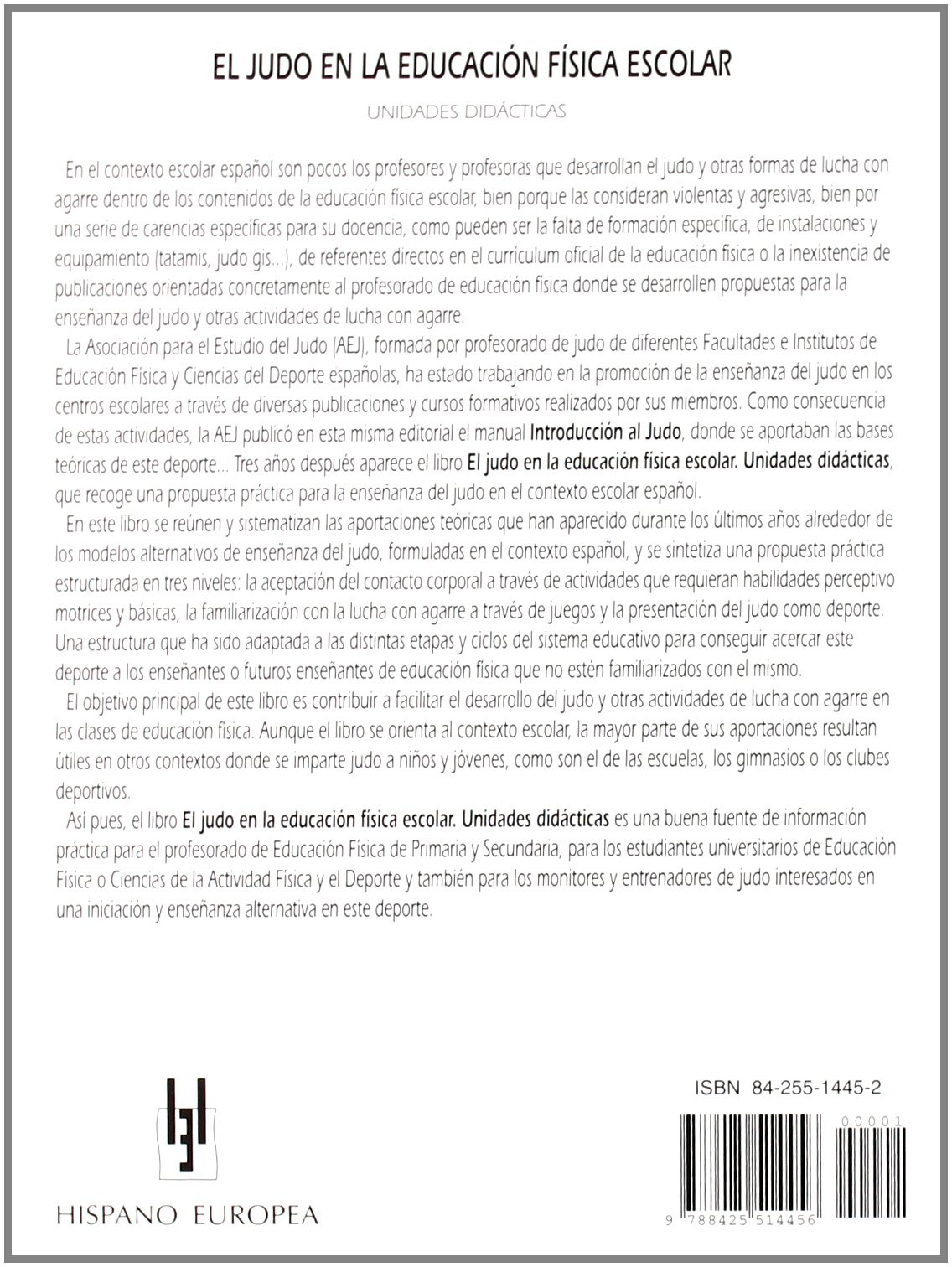 El judo en la educación física escolar (SIN COLECCION)